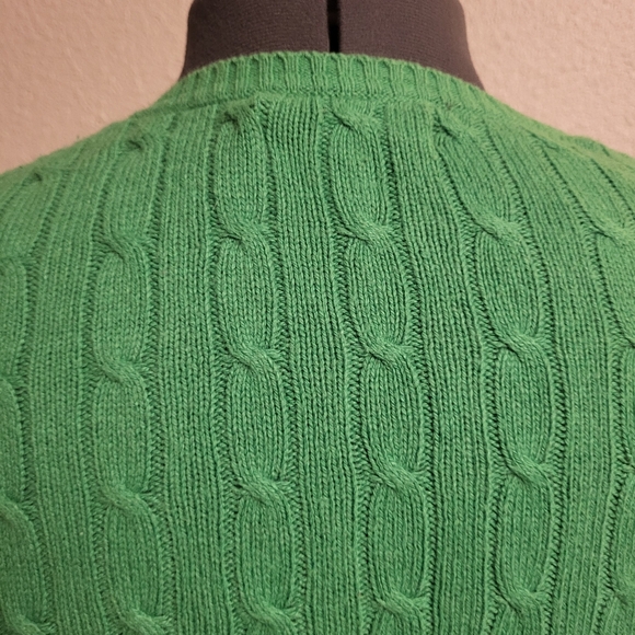 Old Navy Green Cable Knit Cardigan Sweater Size Medium - Picture 10 of 12